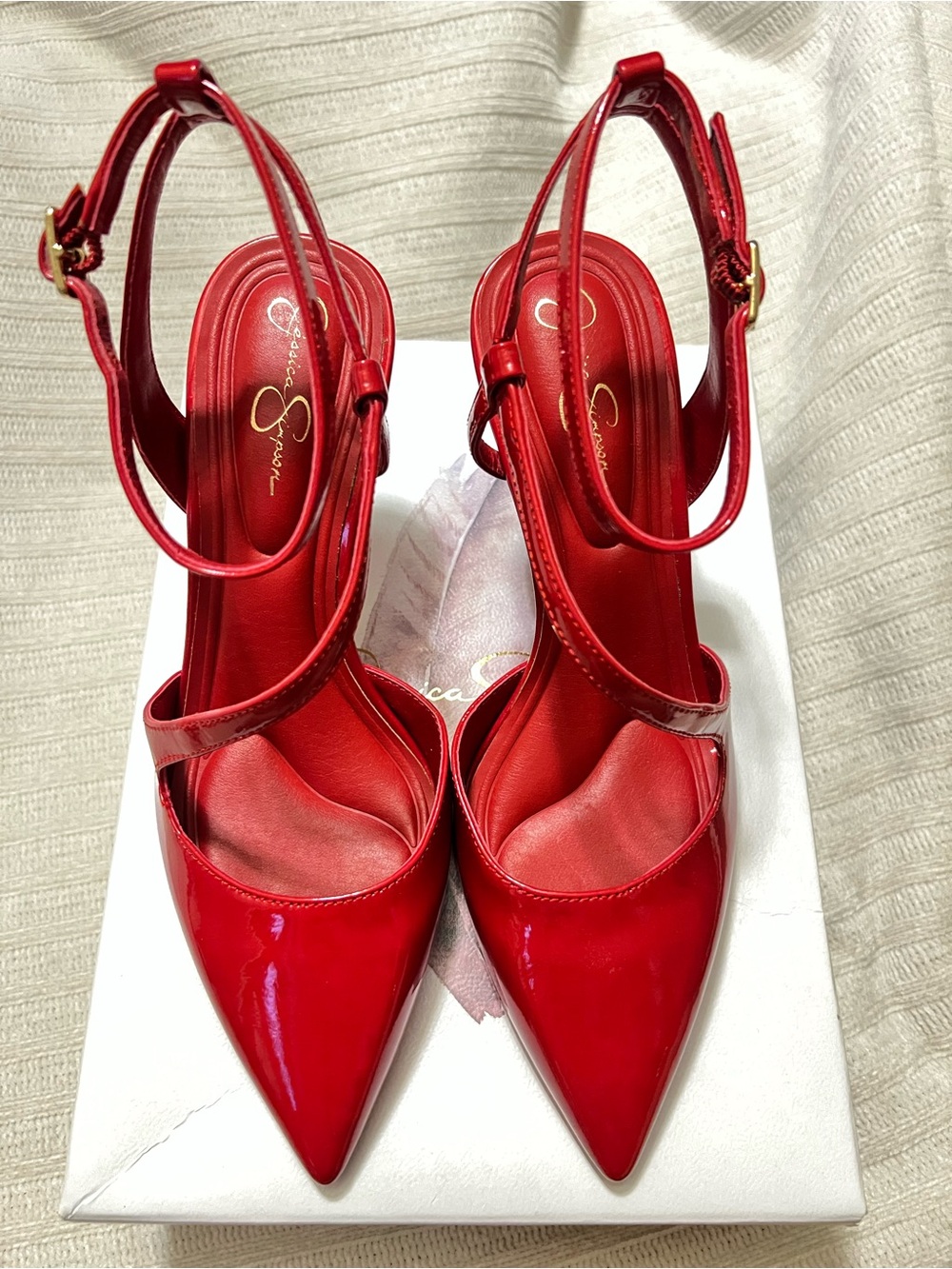 Jessica Simpson Red Pointed Slingback heels